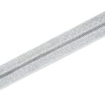 Endlosreißverschluss Knochen - Silber - Nicht Teilbar