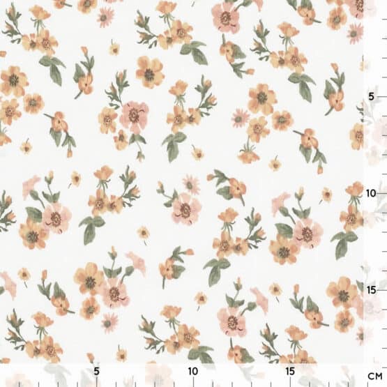 Alpenfleece - Kuschelweich - Peach Flowers - Warmweiß