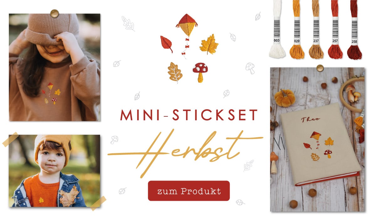 Banner Herbst Stickset Mobil