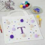 DIY Stoffe Inspiration- Stoffbeutel - Pompons - Pailletten - Schwammstempel