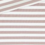 Single Jersey – Helles Altrosa / Weiß – 10 mm Streifen