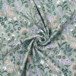 Musselin - Wiesenblumen - Altmint - ORGANIC COTTON