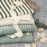 DIY Stoffe Mix - Knöpfe - Baumwollband - Label - Garn