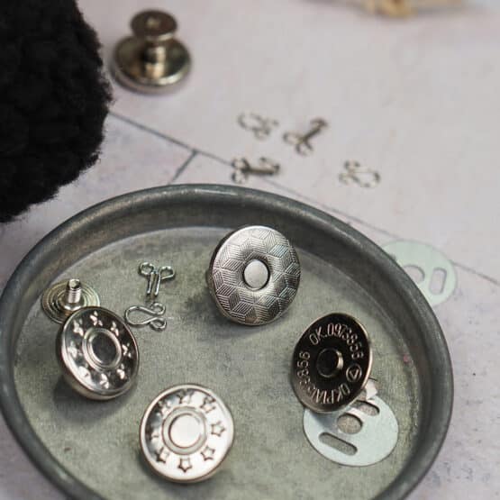 DIY Stoffe Mix - Metall Knopf - Magnetverschluss - Hakenverschluss