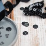 DIY Stoffe Mix - Knopf - Paillettenband