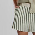 Diy Stoffe Inspiration Mockup Baumwollstoff Elastisch Natur Streifen