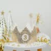 DIY Stoffe Inspiration -Geburtstagskrone - Variante 1 - Paillettenstoff - Gold