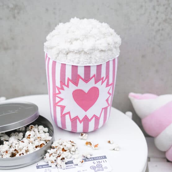 DIY Stoffe Inspiration - Popcorn - Paket Pink/Weiss - Streifen - Bouclé