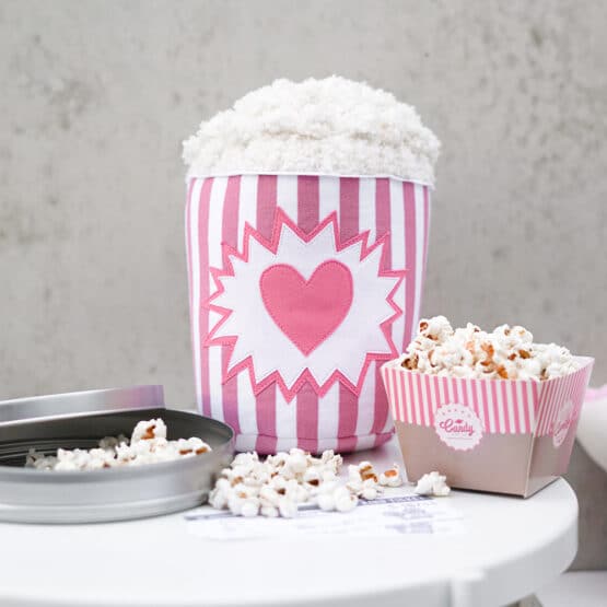 DIY Stoffe Inspiration - Popcorn - Paket Pink/Weiss - Streifen - Bouclé