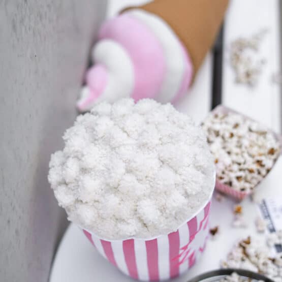 DIY Stoffe Inspiration - Popcorn - Paket Pink/Weiss - Streifen - Bouclé - Softeis Erdbeere