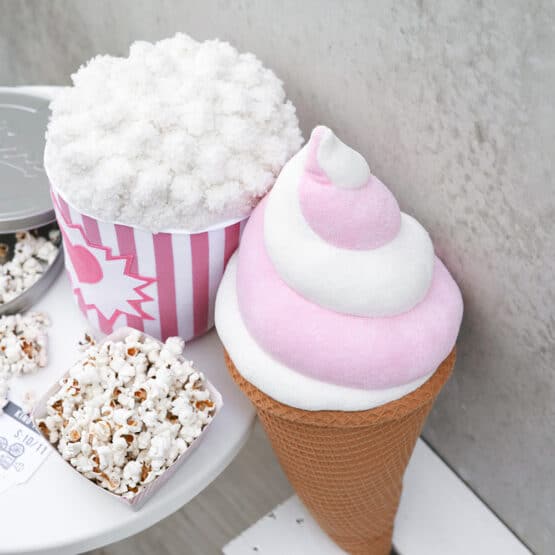 DIY Stoffe Inspiration - Popcorn - Paket Pink/Weiss - Streifen - Bouclé - Softeis Erdbeere