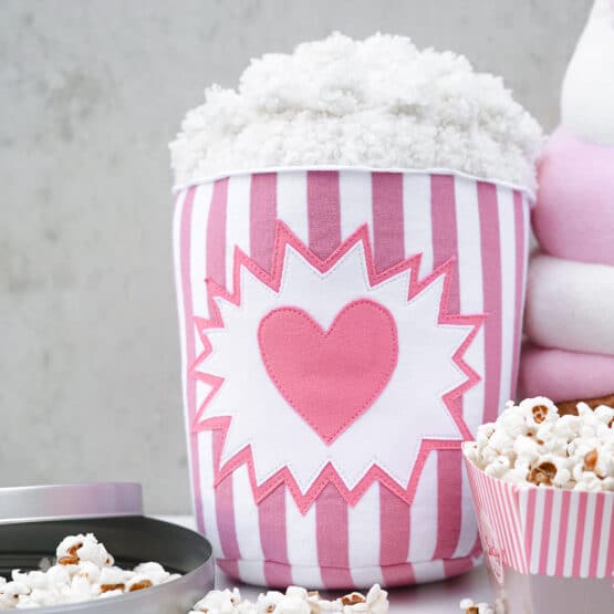 DIY Stoffe Inspiration - Popcorn - Paket Pink/Weiss - Streifen - Bouclé