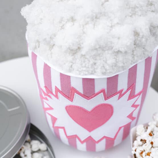 DIY Stoffe Inspiration - Popcorn - Paket Pink/Weiss - Streifen - Bouclé