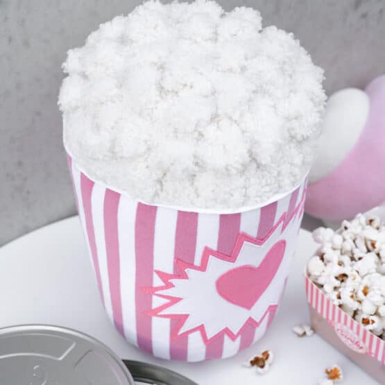 DIY Stoffe Inspiration - Popcorn - Paket Pink/Weiss - Streifen - Bouclé