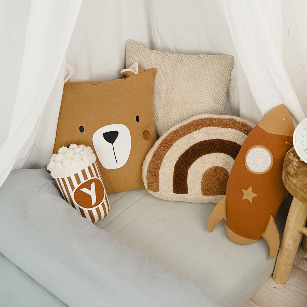 DIY Stoffe Inspiration - Kissen - Bärchen - Rakete - Regenbogen Paket - Popcorn - Zimt
