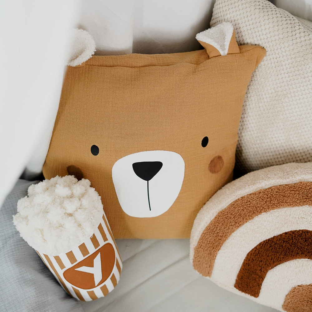 DIY Stoffe Inspiration - Kissen - Popcorn - Baerchen - Paket - Regenbogen - Zimt