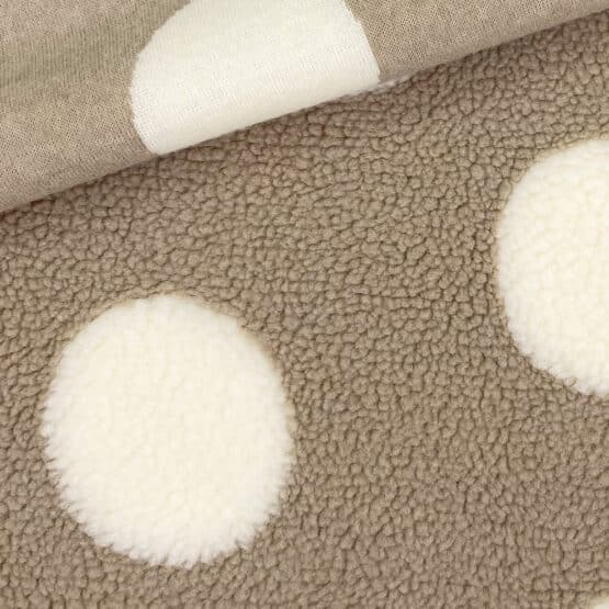 Teddyfleece - Big Dots - Smoky Camel Beige