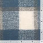 Wollmix-Mantelstoff - Mittleres Jeansblau/Cremeweiß kariert