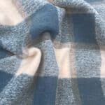 Wollmix-Mantelstoff - Mittleres Jeansblau/Cremeweiß kariert