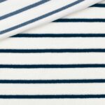 Frottee-Jersey - Streifen - Cremeweiß/Dunkelblau