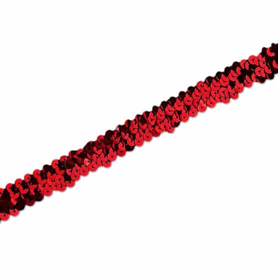 Paillettenband – elastisch – Rot – 20 mm