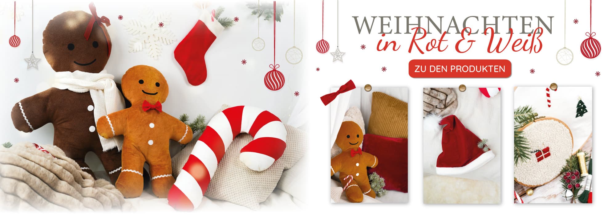 Banner Weihnachten Inspiration Rot Weiss