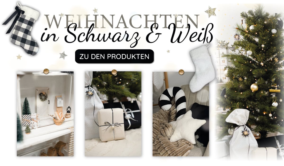 Banner Weihnachten Inspiration Schwarz Weiss Mobil