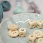 DIY Stoffe Mix - Holzknopf - Holzwürfel Buchstaben