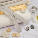 DIY Stoffe Mix - Label - Knopf - Reißverschluss - Magnet Verschluss