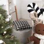 DIY Stoffe Inspiration - X-Mas - Schwarz/Weiß - Lebkuchenfigur - Kissen - Zuckerstange