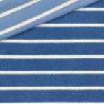 Frottee-Jersey - Streifen Mittelblau/Cremeweiß