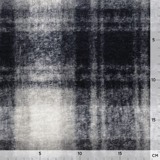 Wollmix-Mantelstoff - Schwarzblau/Cremeweiß kariert