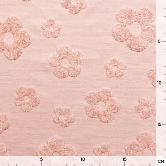 Single Jersey - Jacquard Blumen - Helles Lachs Altrosa