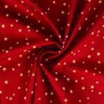 Baumwollstoff - Sterne - Dunkelrot