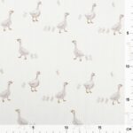 Rippenjersey - Gänse - Cremeweiß