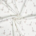 Rippenjersey - Gänse - Cremeweiß