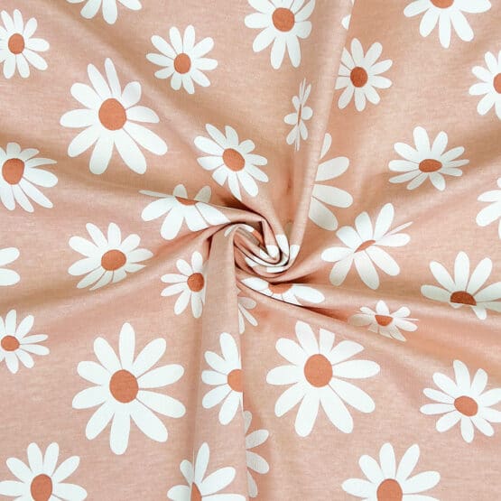 Single Jersey - Daisies - Light Soft Blush meliert