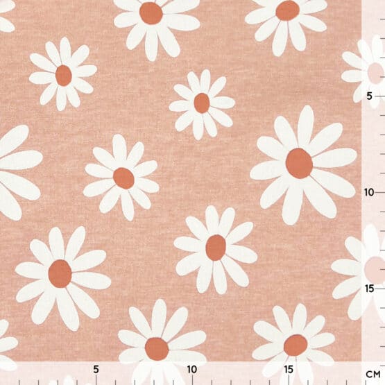 Single Jersey - Daisies - Light Soft Blush meliert