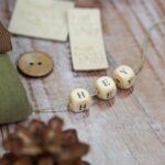 DIY Stoffe Mix - Holzwürfel Buchstaben - Label - Knopf