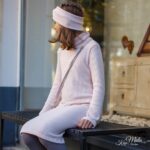 DIY Stoffe Outfit - Strickstoff Waffeloptik Lachs Altrosa meliert