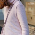 DIY Stoffe Outfit - Strickstoff Waffeloptik Lachs Altrosa meliert