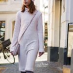 DIY Stoffe Outfit - Strickstoff Waffeloptik Lachs Altrosa meliert