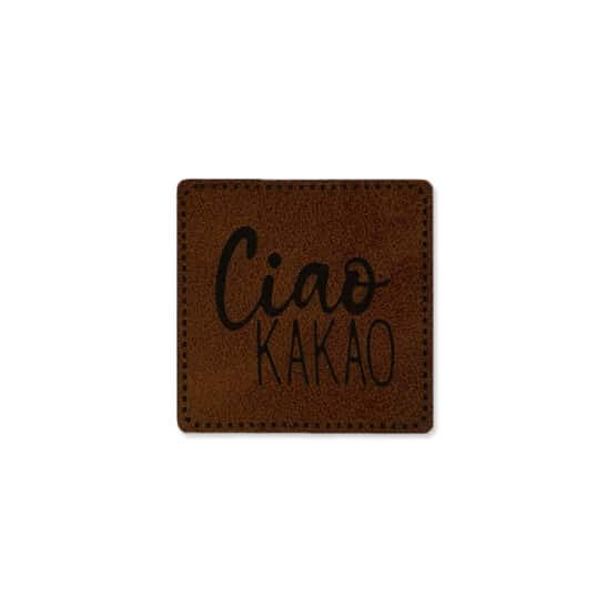 Label Ciao Kakao 40 X 40 Mm Dunkles Lederbraun