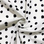 Popeline – Weiß mit schwarzen Punkten