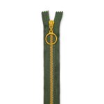 Reißverschluss Kunststoff - Helles Ockergelb/Rauchgrün - nicht teilbar - 20 cm