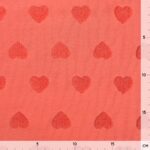 Single Jersey – kleine Jacquard Herzen – Dunkles Koralle