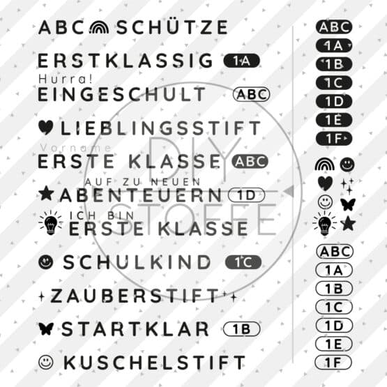 Beschriftung Schulanfang & Stifte Plottermotive