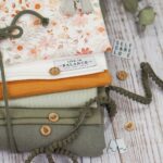 DIY Stoffe Mix - Kordel - Knopf - Label - Pomponborte