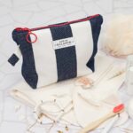 DIY Stoffe Inspiration - Kleine Kosmetiktasche Maritim Blau-Weiß