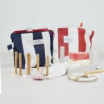DIY Stoffe Inspiration - Kleine Kosmetiktasche Maritim Blau-Weiß - Rot-Weiß